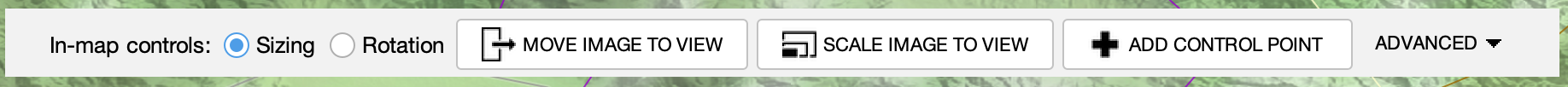 The controls for simple georectification.